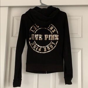 PINK sequin zip hoodie